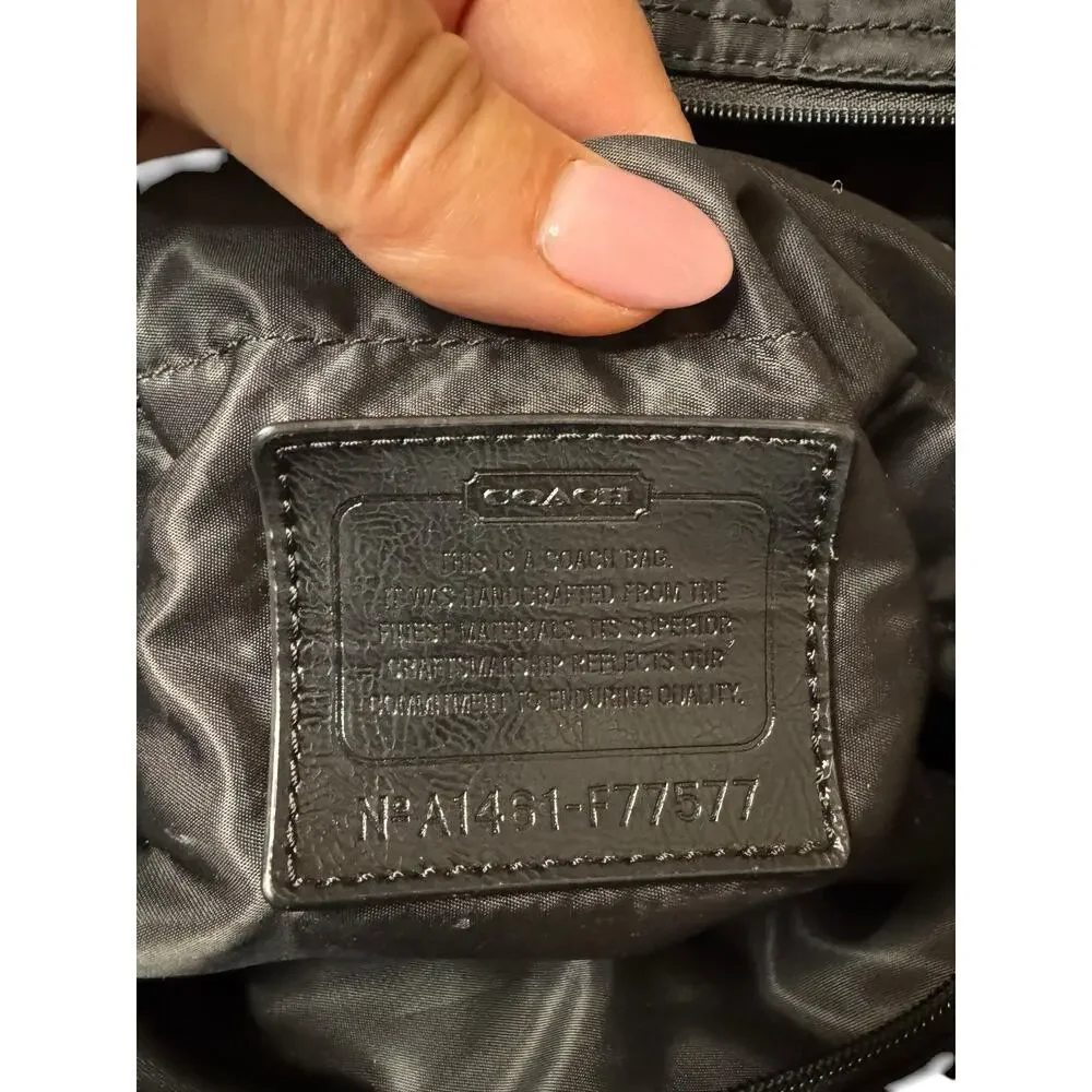 COACH BABY Signature Diaper Bag Black Nylon Large Multifunction Tote Zip Top
